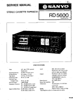 Sanyo RD-5600 - Service Manual